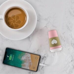 CLOUDNOLA Pink Coffee Cup Shaped Charging Bank - NEW IN BOX!